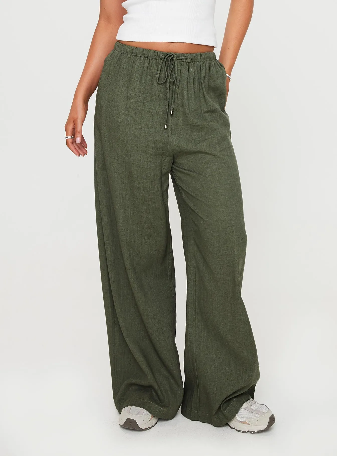 Ogilvie Linen Blend Pants Olive Non Restrictive Layer Friendly