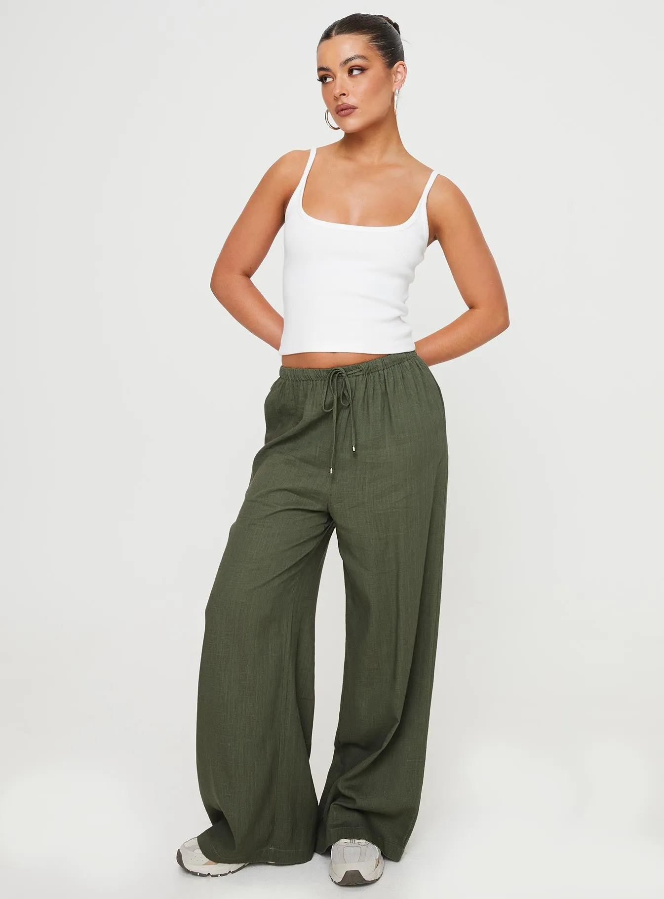 LowProfileWaistband Ogilvie Linen Blend Pants Olive