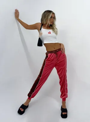 Plus-size option Harper Velour Track Pants Pink