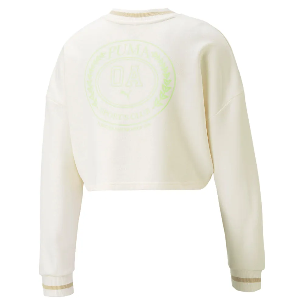 product stock product casual elegance blend OA Cropped Crew Neck Sweatshirt