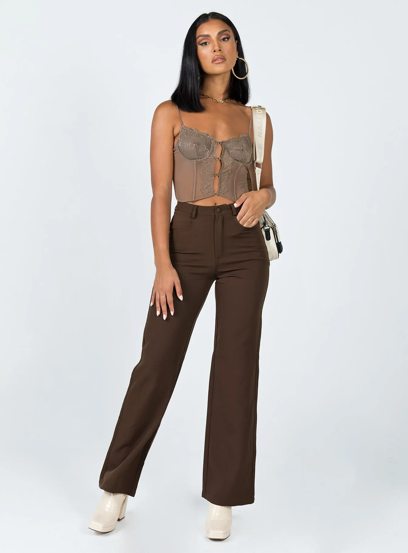 Lulu Pants Brown Sporty Layer Breath Flex