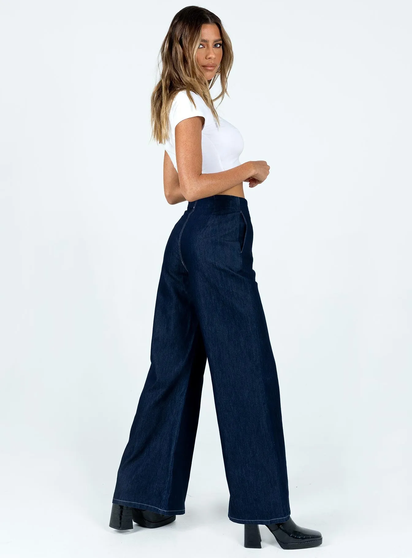 Misty Wide Leg Jeans Denim Slim Stretch