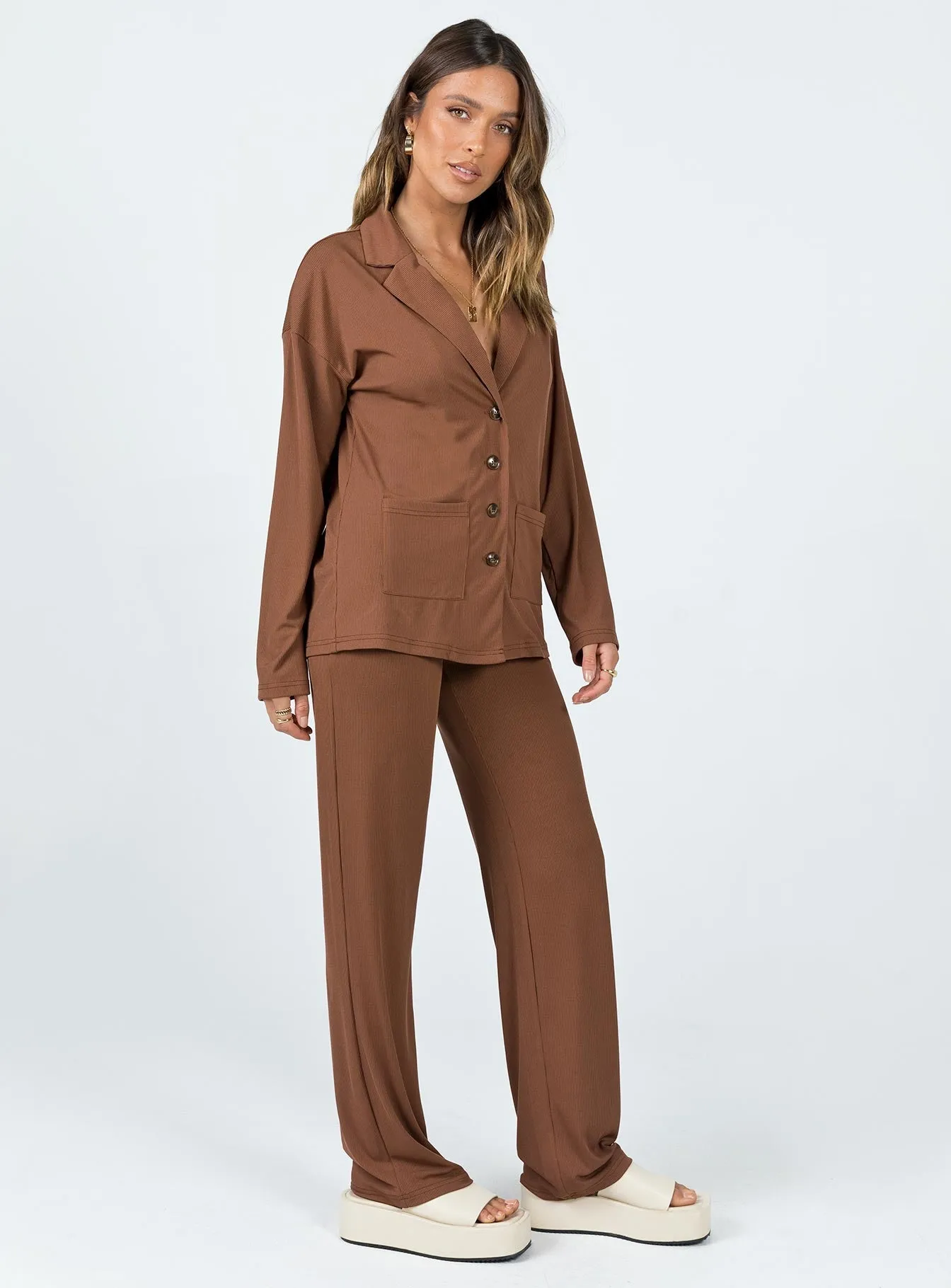 Flattering Shape Comfortable fit Ellianna Set Brown