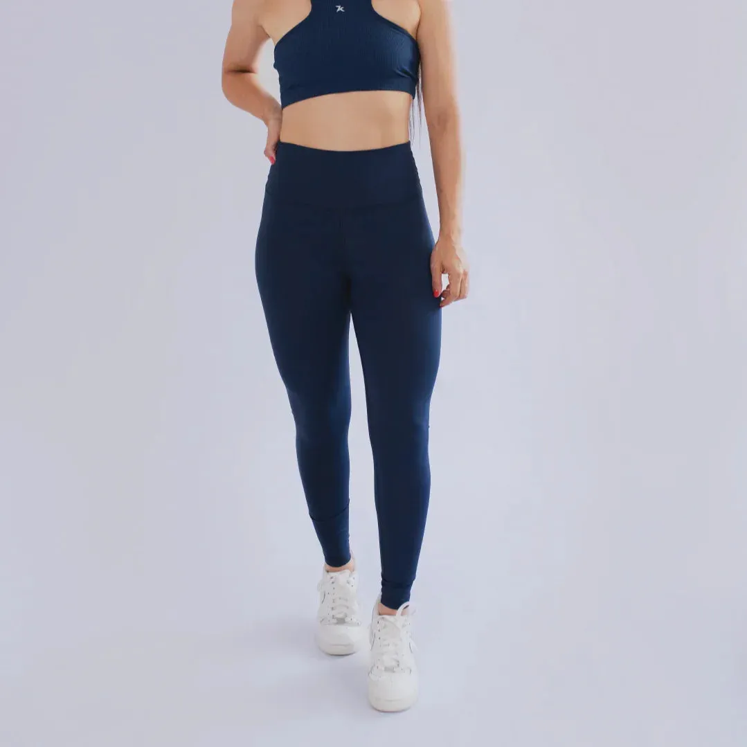 Adjustable drawstring Evening Walk Unisex Style LEGGING DEPORTIVO PARA MUJER CON PRETINA ALTA AZUL OSCURO