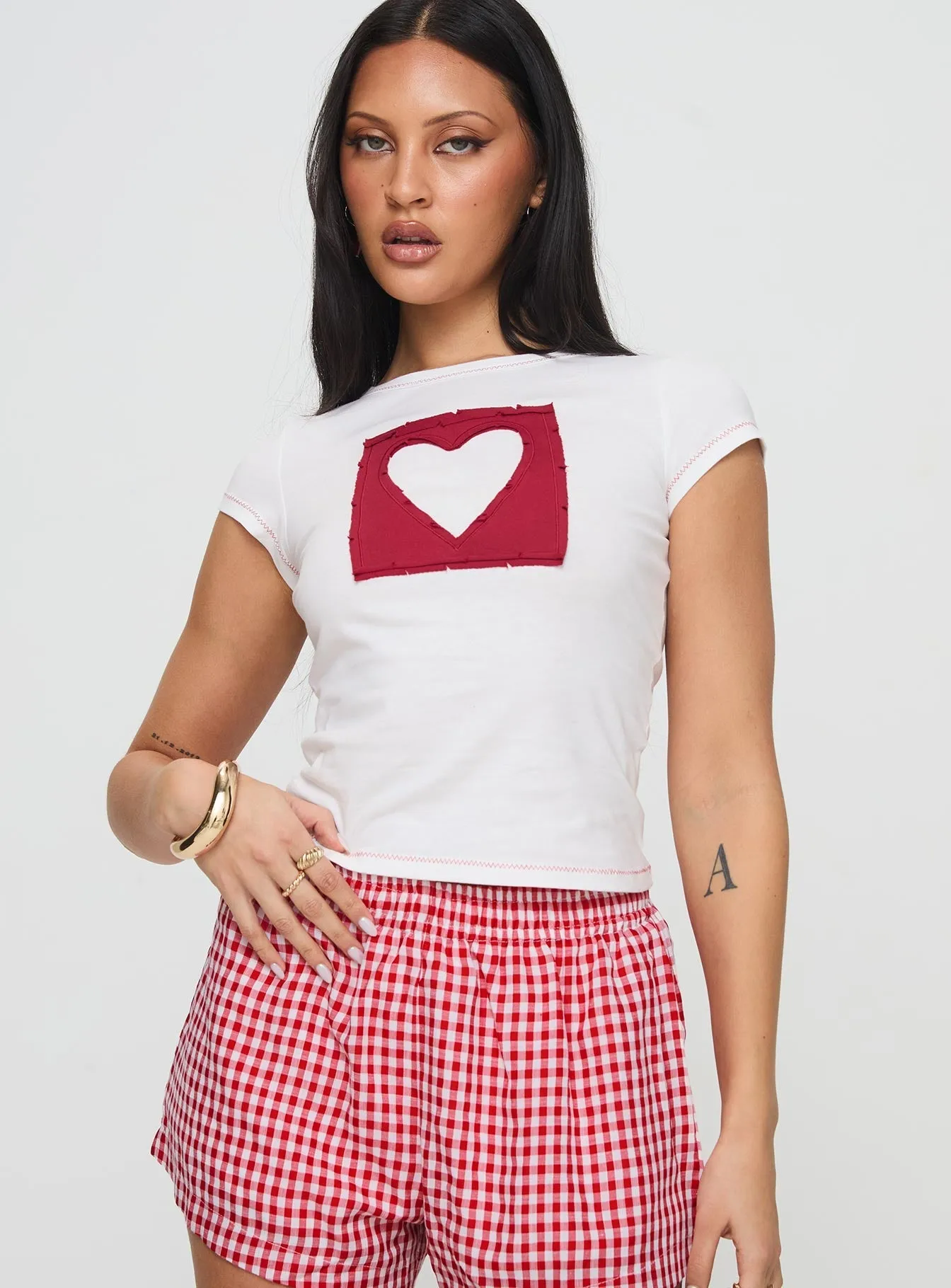 Were Lovers Baby Tee White Comfy Layer Wear