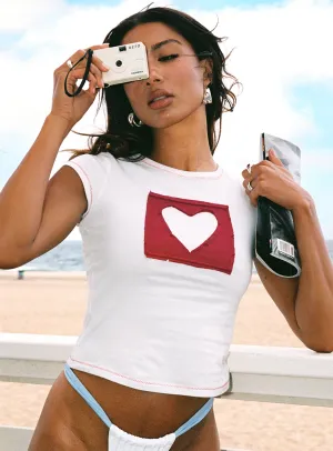 Were Lovers Baby Tee White Soft and Light Wear Minimalist fashion