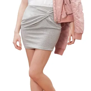 Women's Stretchy Plain Mini Skirt,Light Grey Celebrity Style