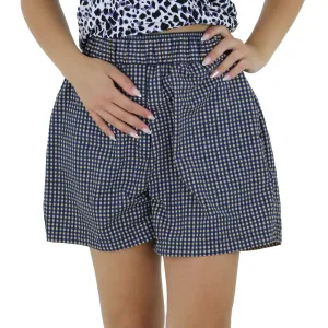 Reinforced Stress Points sequined details Women's Checked Nylon Short,Muti