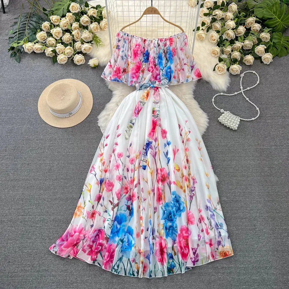 2024 Clothing Manufacturers Custom Woman Clothes  Elegant Vintage Lady Stock Long Dresses Casual Comfort Layer Wear Charming Fit