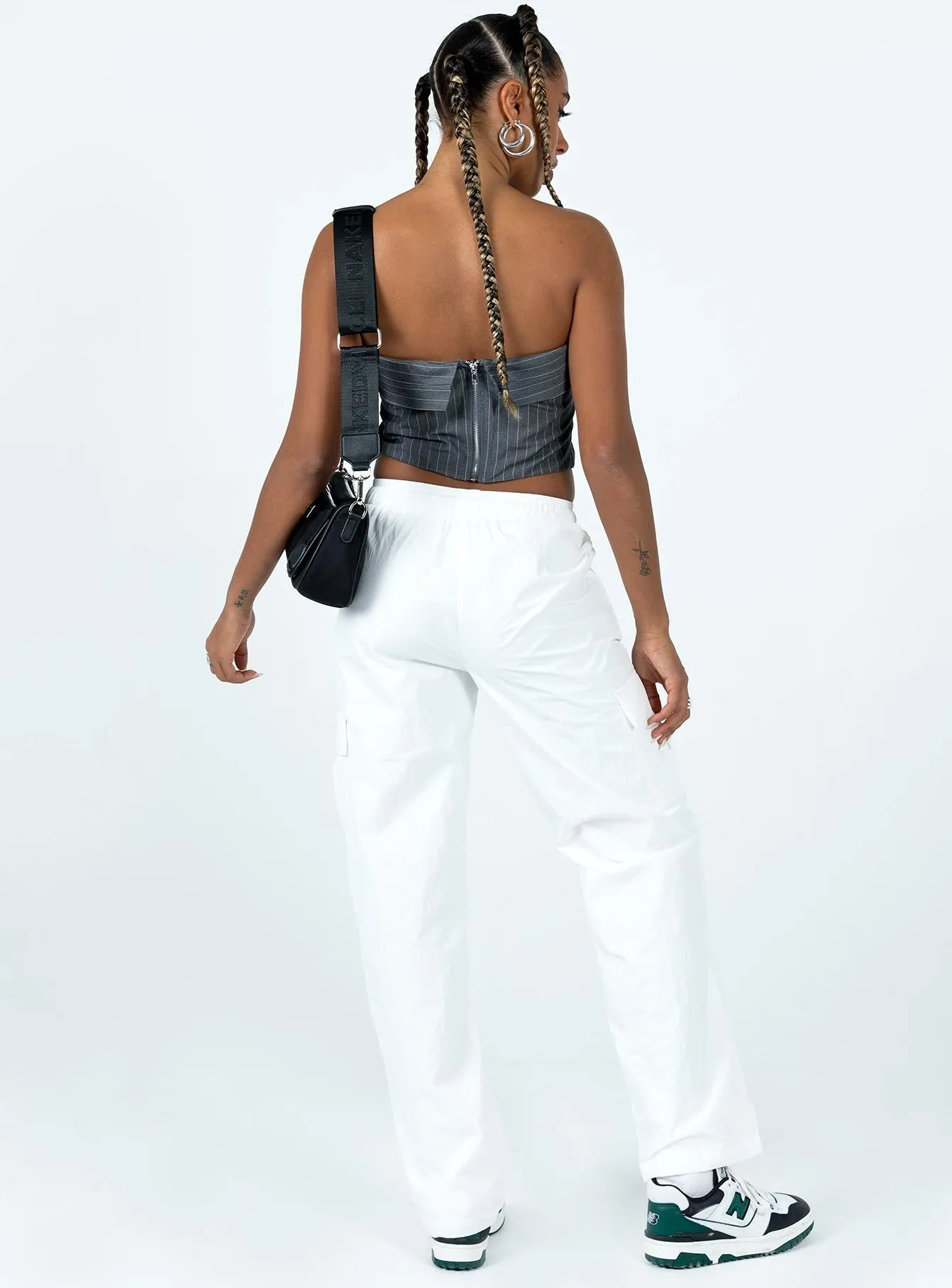 Flossie Parachute Pants White Fit Flex
