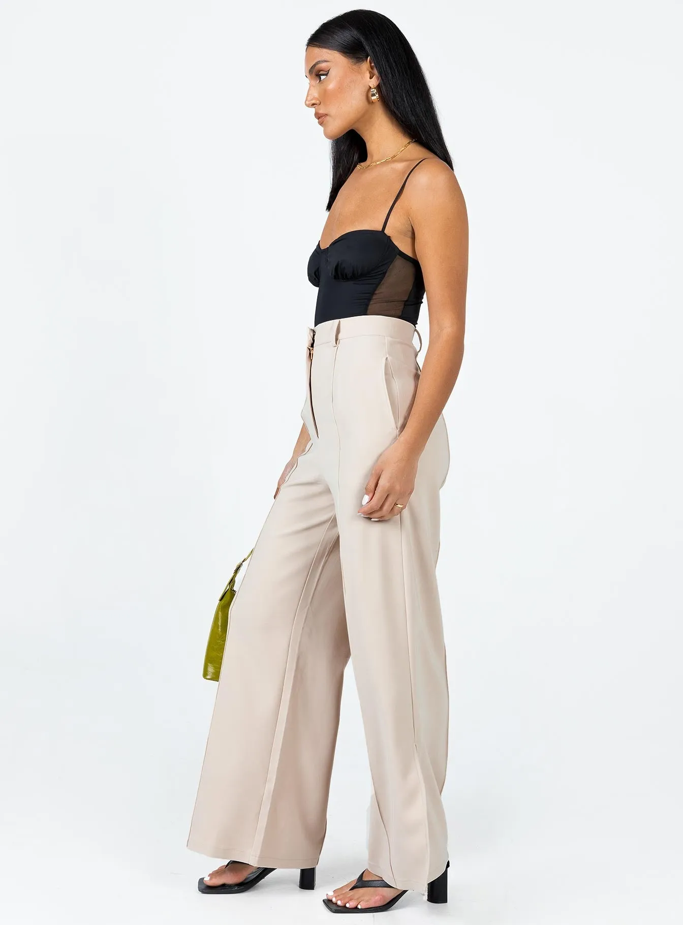 Esmay Pants Cream Sleek Waist