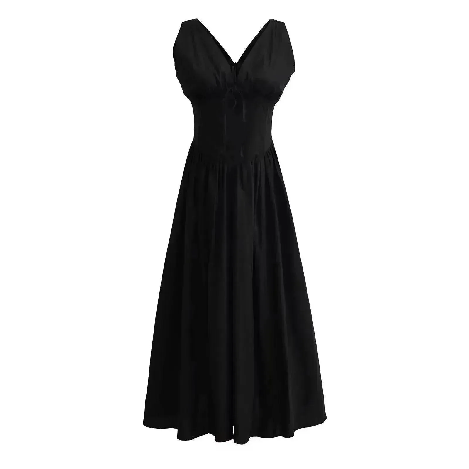 Simple Comfort budget-friendly Women's Summer French Seaside Vacation Waist-tight Temperament Midi Skater Dress