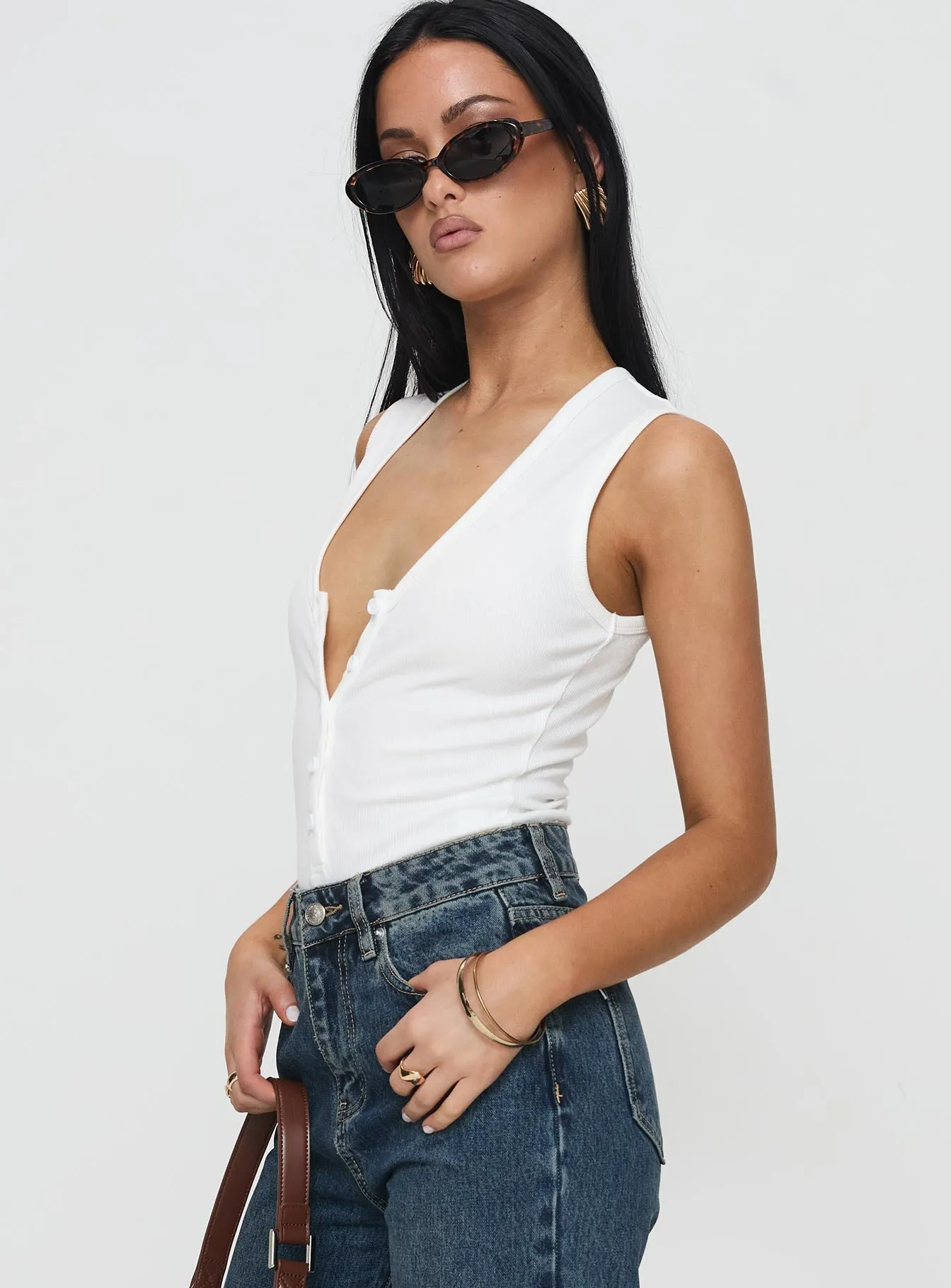 Avahlee Bodysuit White bodysuit with jacket