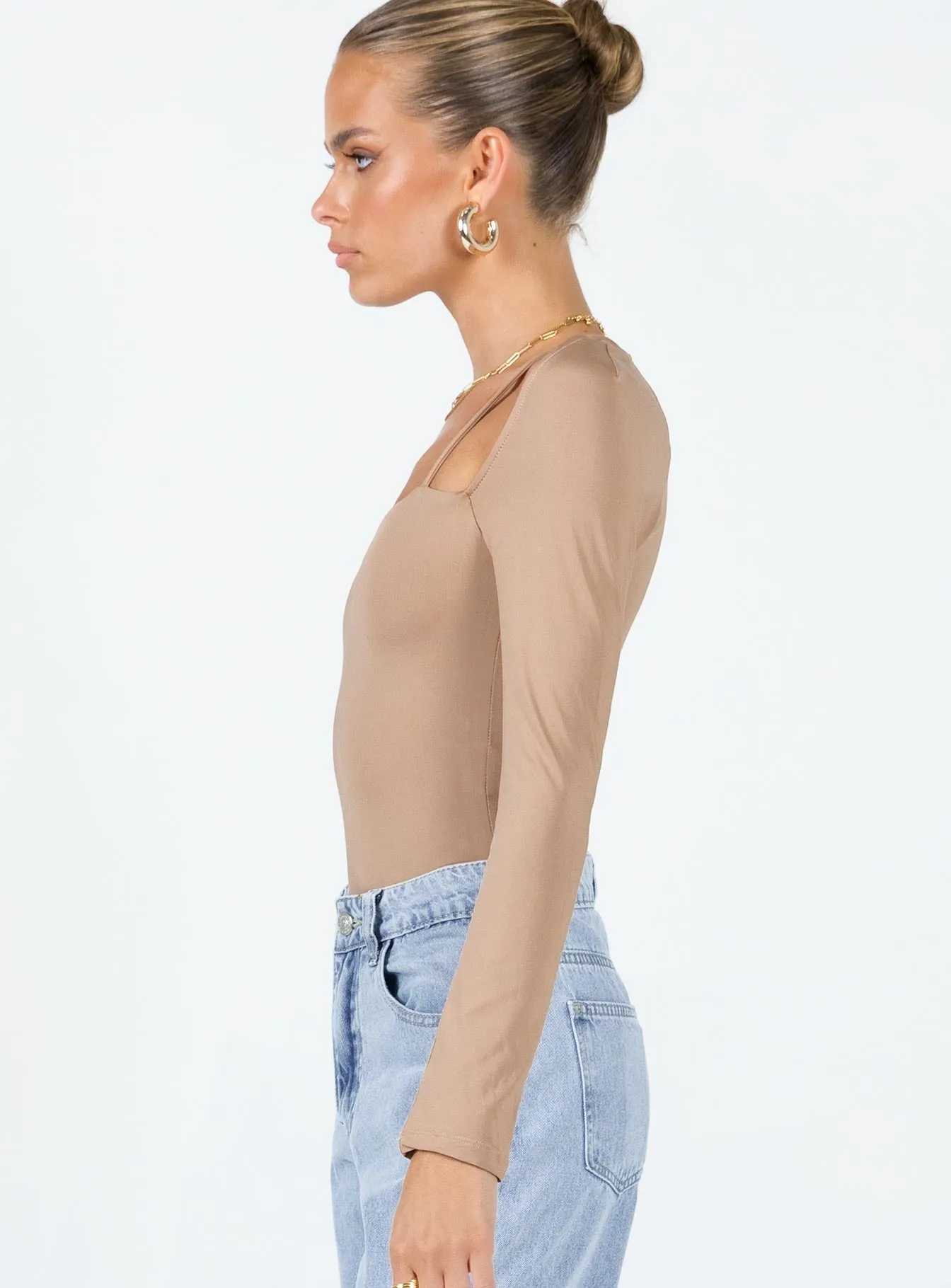 edgy bodysuit formal bodysuit Lettie Bodysuit Beige