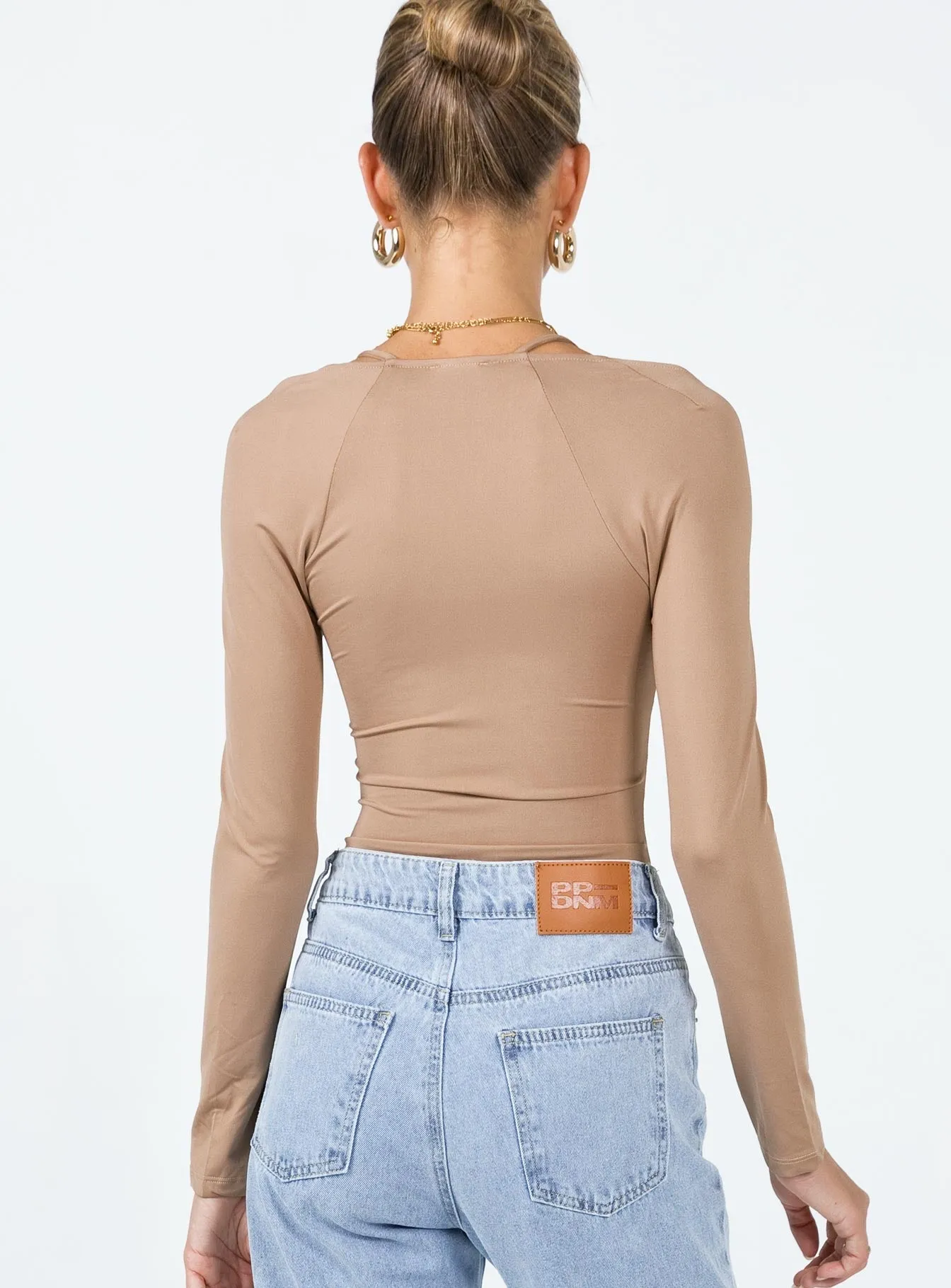 orange bodysuit Lettie Bodysuit Beige