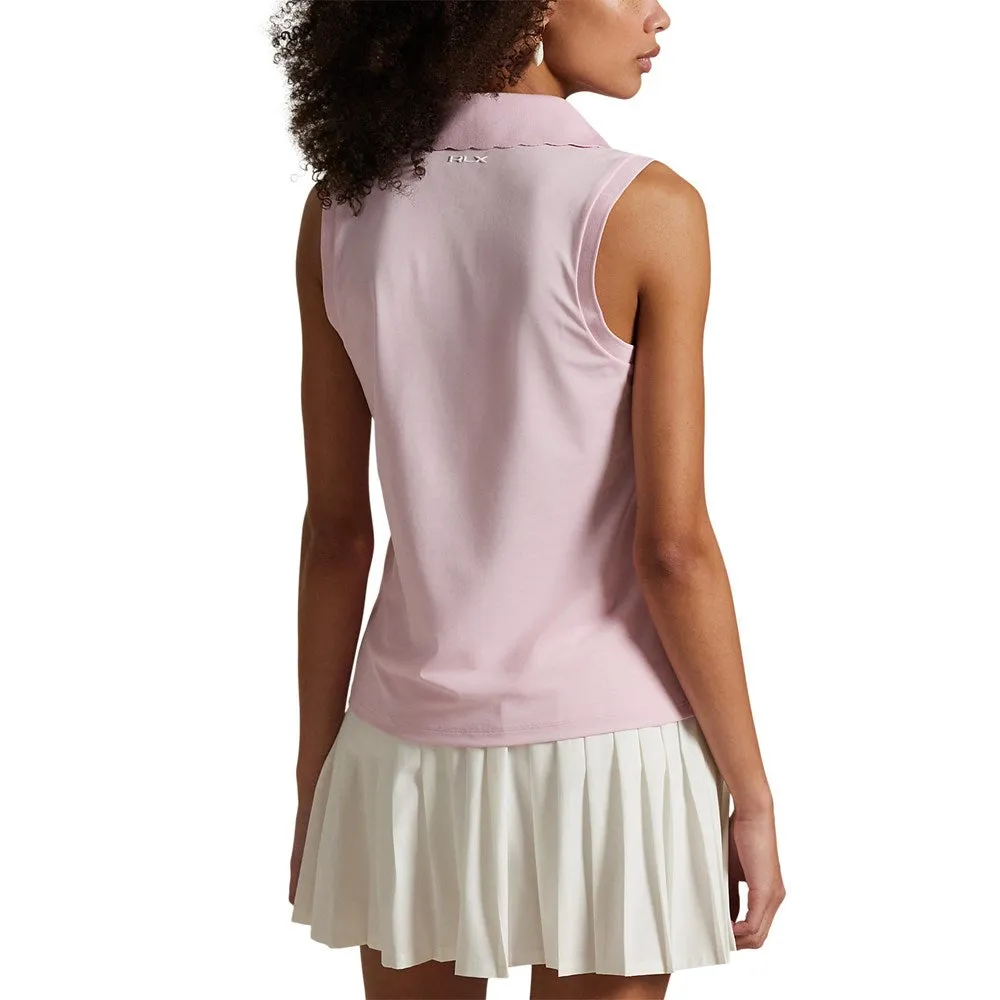 AntiPillingFabric RLX Ralph Lauren Women's Tour Pique V-Neck Sleeveless Polo Shirt - Garden Pink