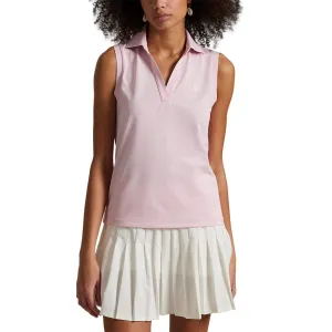Urban Pulse RLX Ralph Lauren Women's Tour Pique V-Neck Sleeveless Polo Shirt - Garden Pink
