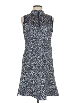 Effortless Fit Tiered Skirt Ralph Lauren RLX Navy & White Floral Print Sleeveless Golf Dress Size M. MSP$168