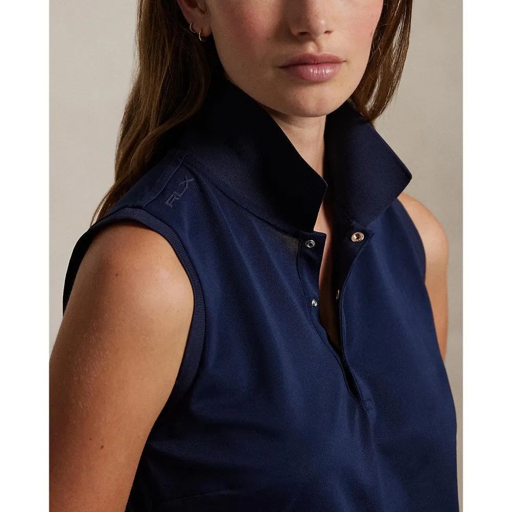 RLX Ralph Lauren Women's Sleeveless Tour Performance Polo Shirt - Navy QuickDrying Fiber Relaxed T-shirt