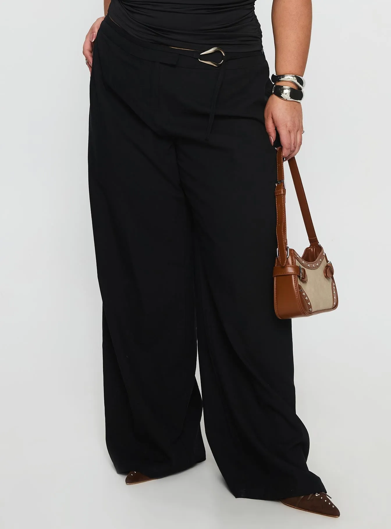 Lucetta Wide Leg Pant Black Curve Flat Seams ReinforcedPockets