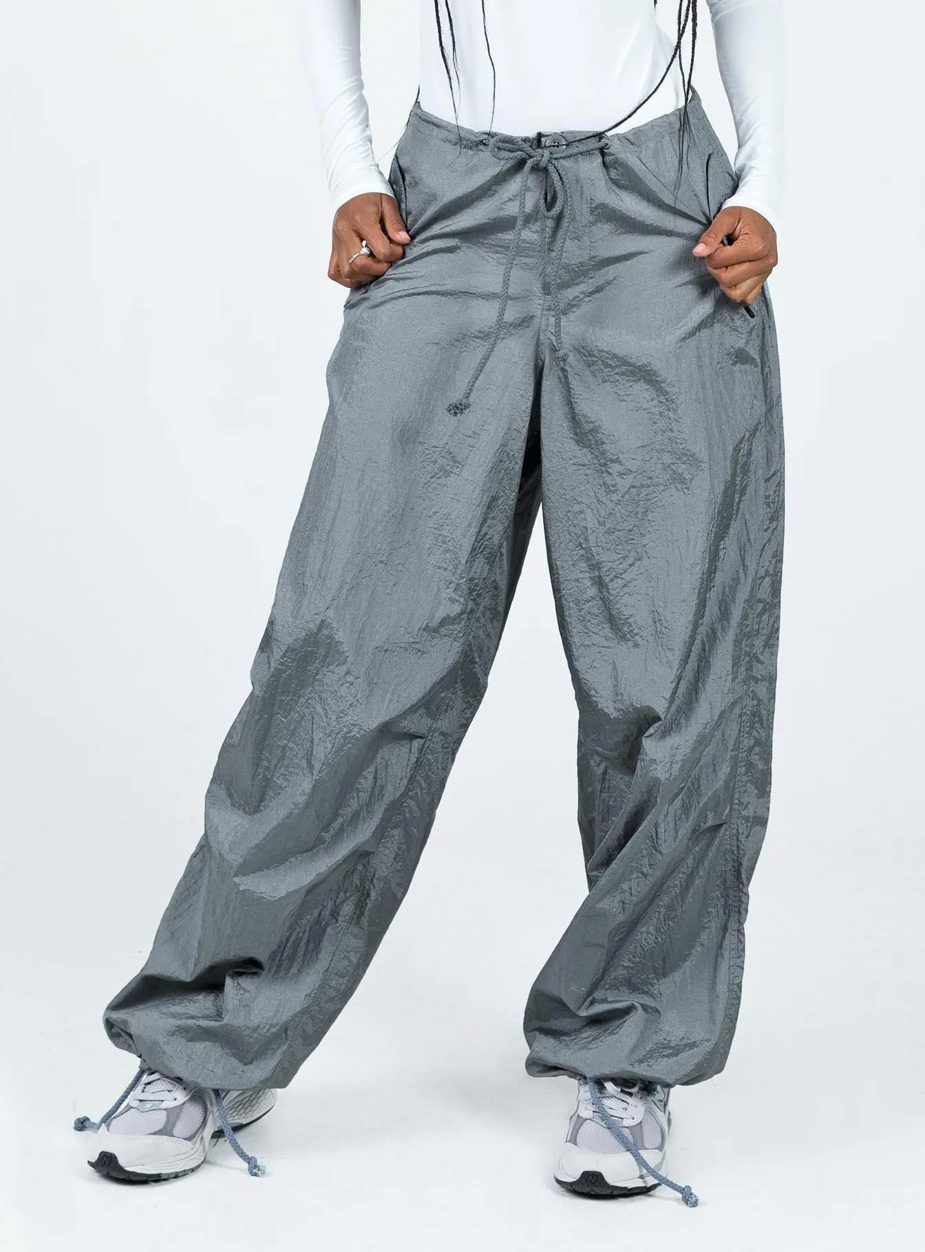 Motel Chute Trousers Grey Tapered ankle High Durability Stitching
