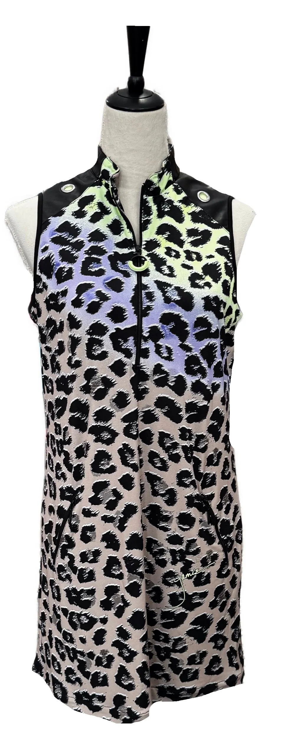 Jamie Sadock Cheetah Print Women??s Golf Dress Size M Essential Layer
