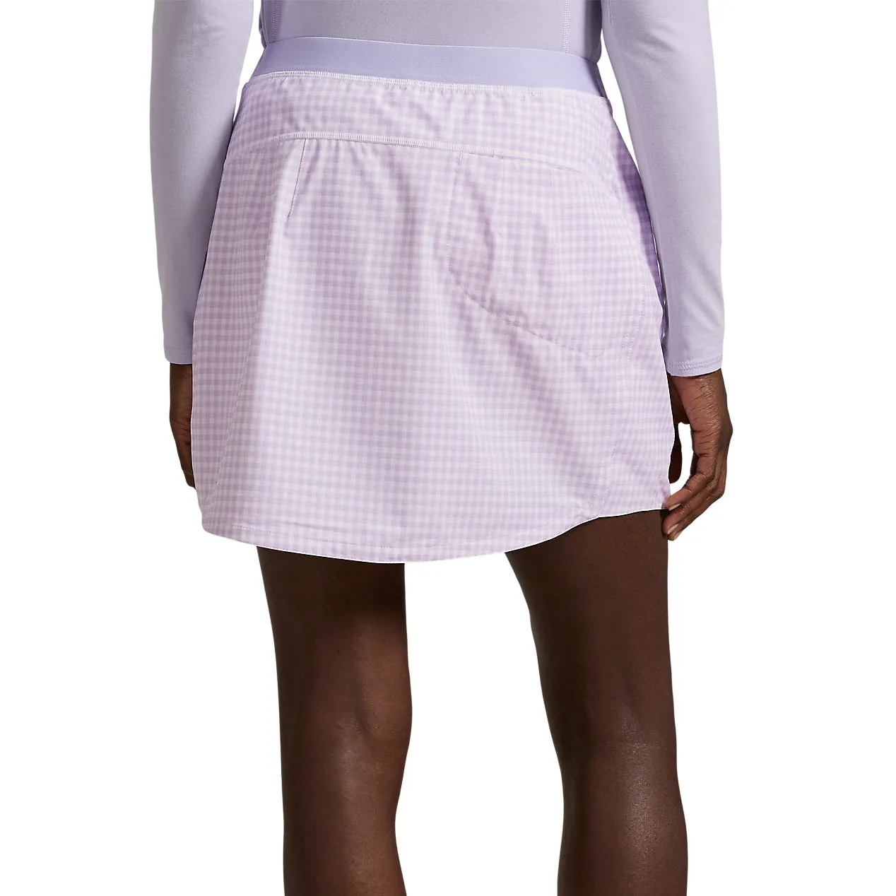 RLX Ralph Lauren Women's 17" Printed Aim Skort - Mini Gingham Purple Comfy Style Pull On Style