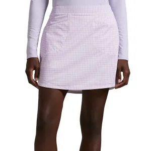 Plant Based Material Twist Front RLX Ralph Lauren Women's 17" Printed Aim Skort - Mini Gingham Purple