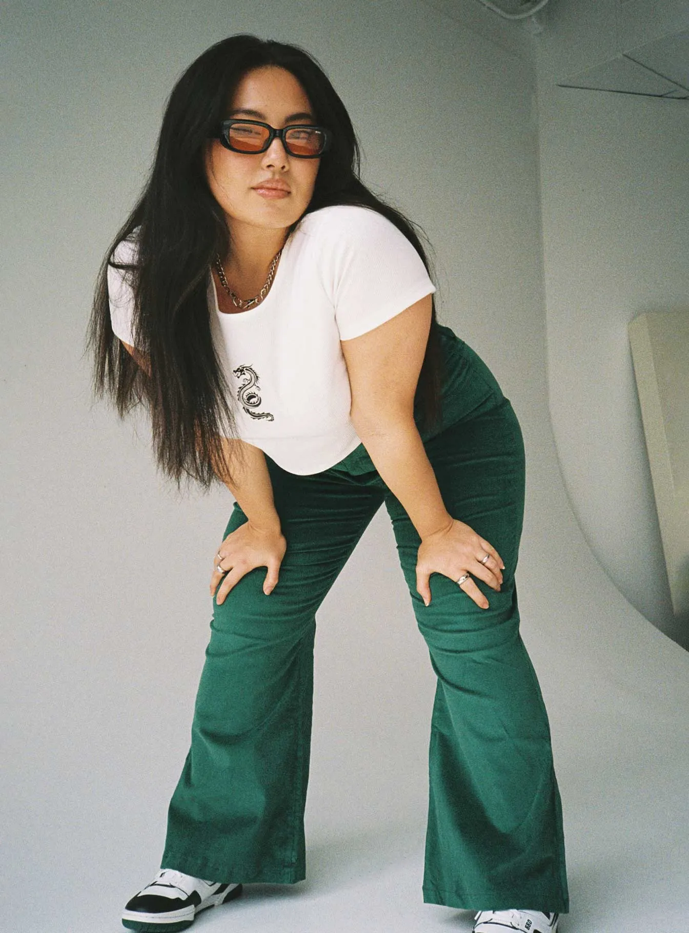 simple design Nadia Pants Green Curve