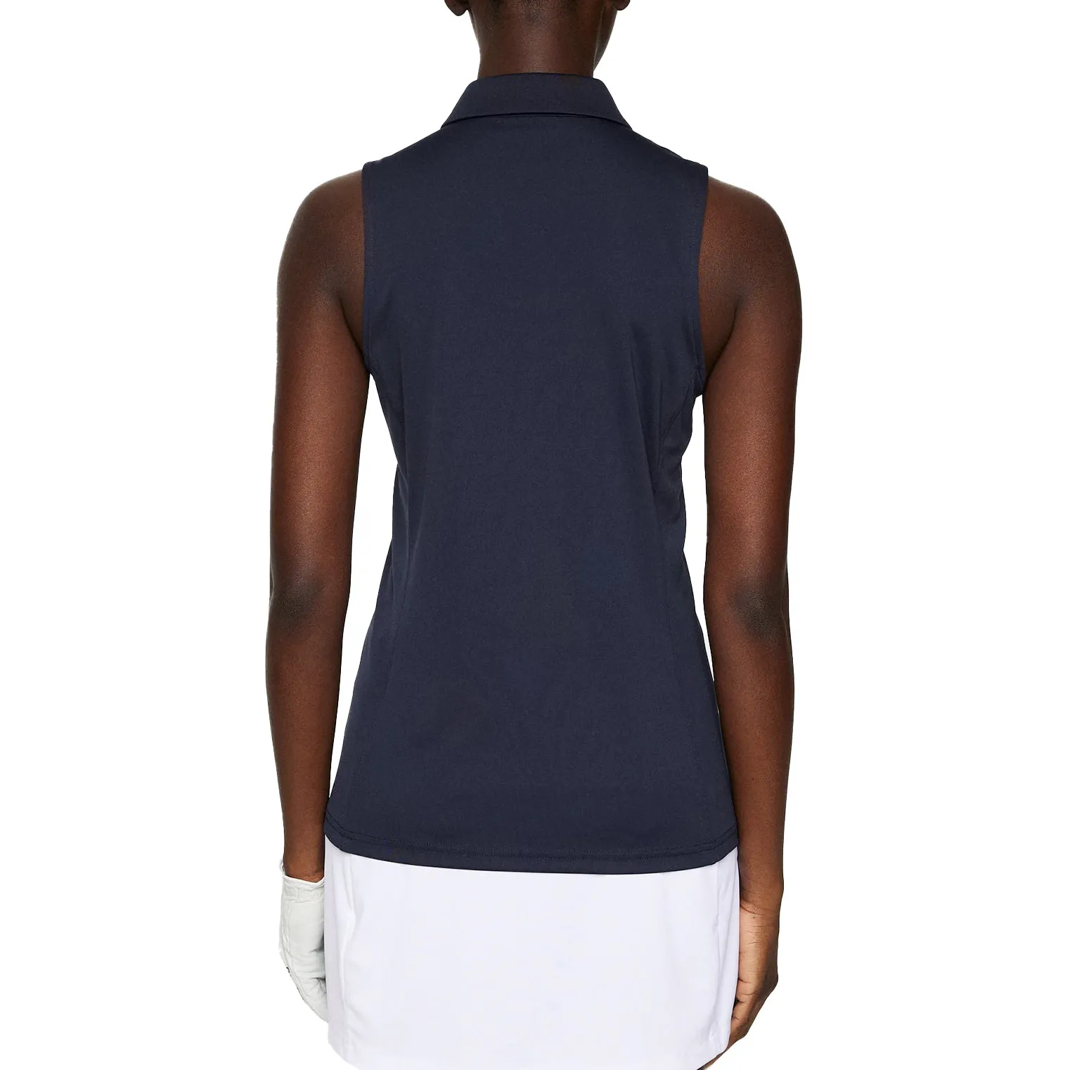 Saga Fit Tight Core J.Lindeberg Women's Dena Sleeveless Golf Polo Shirt - JL Navy