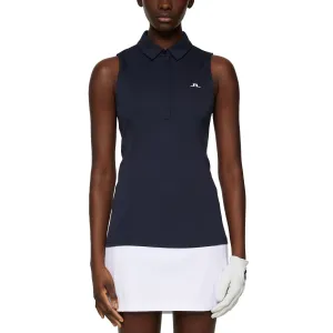 Cool Hooded Jacket J.Lindeberg Women's Dena Sleeveless Golf Polo Shirt - JL Navy