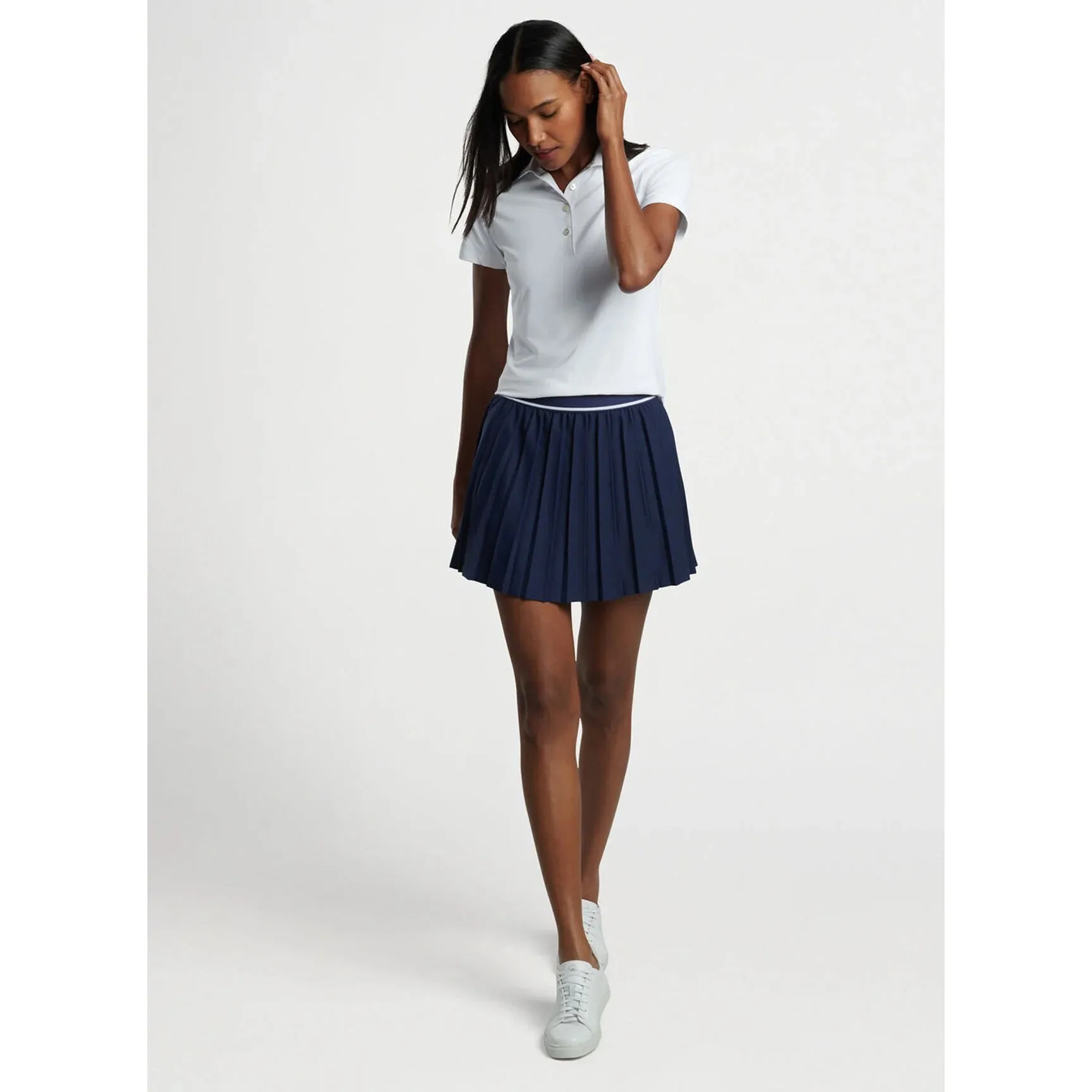 All-Weather Wear Peter Millar Women's Performance Stretch Jersey Golf Shirt - White