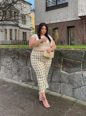 Smart Layering Versatile staple Euros Pants Yellow Check Curve