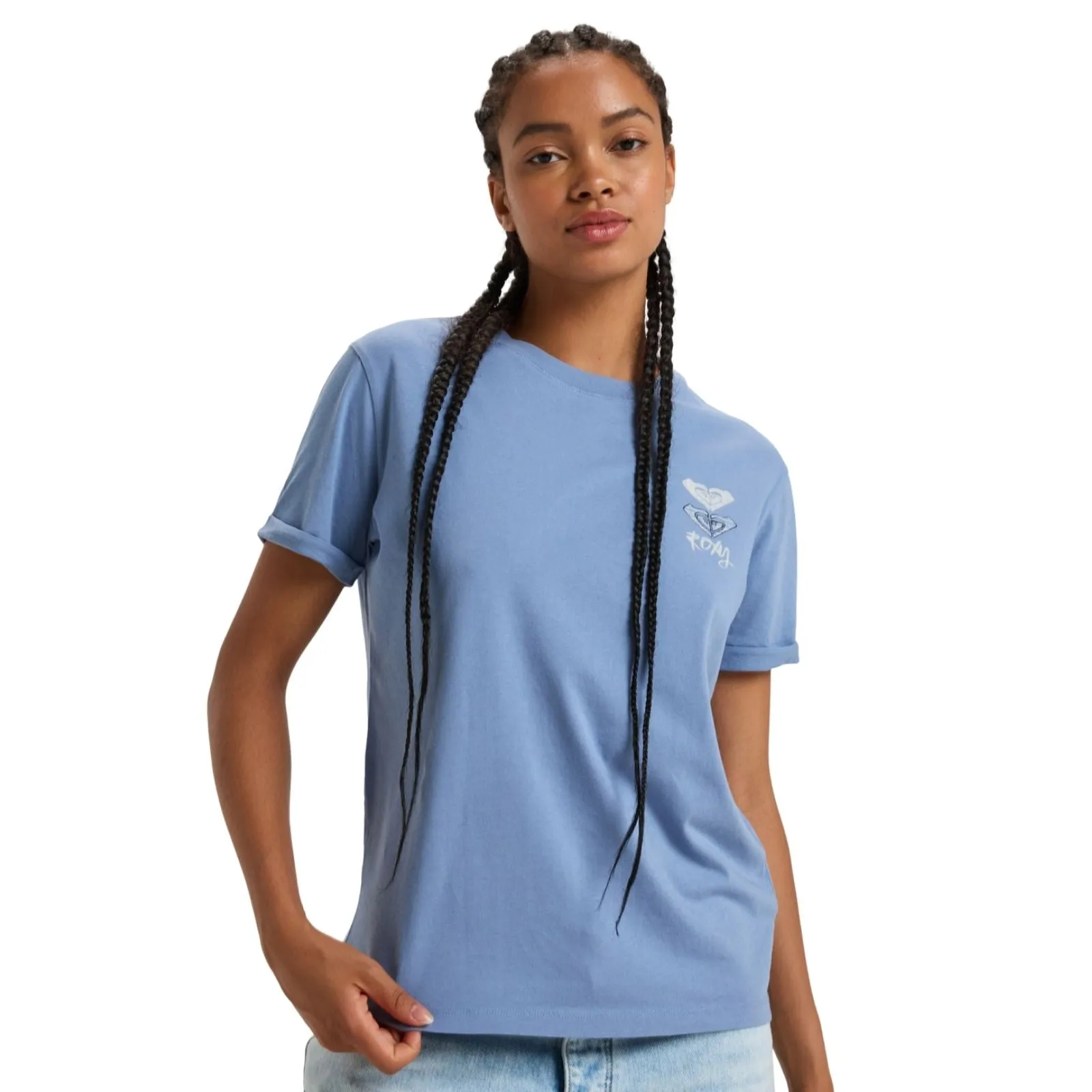 casual and comfortable Roxy Womens Noon Ocean Art Short Sleeve T-Shirt