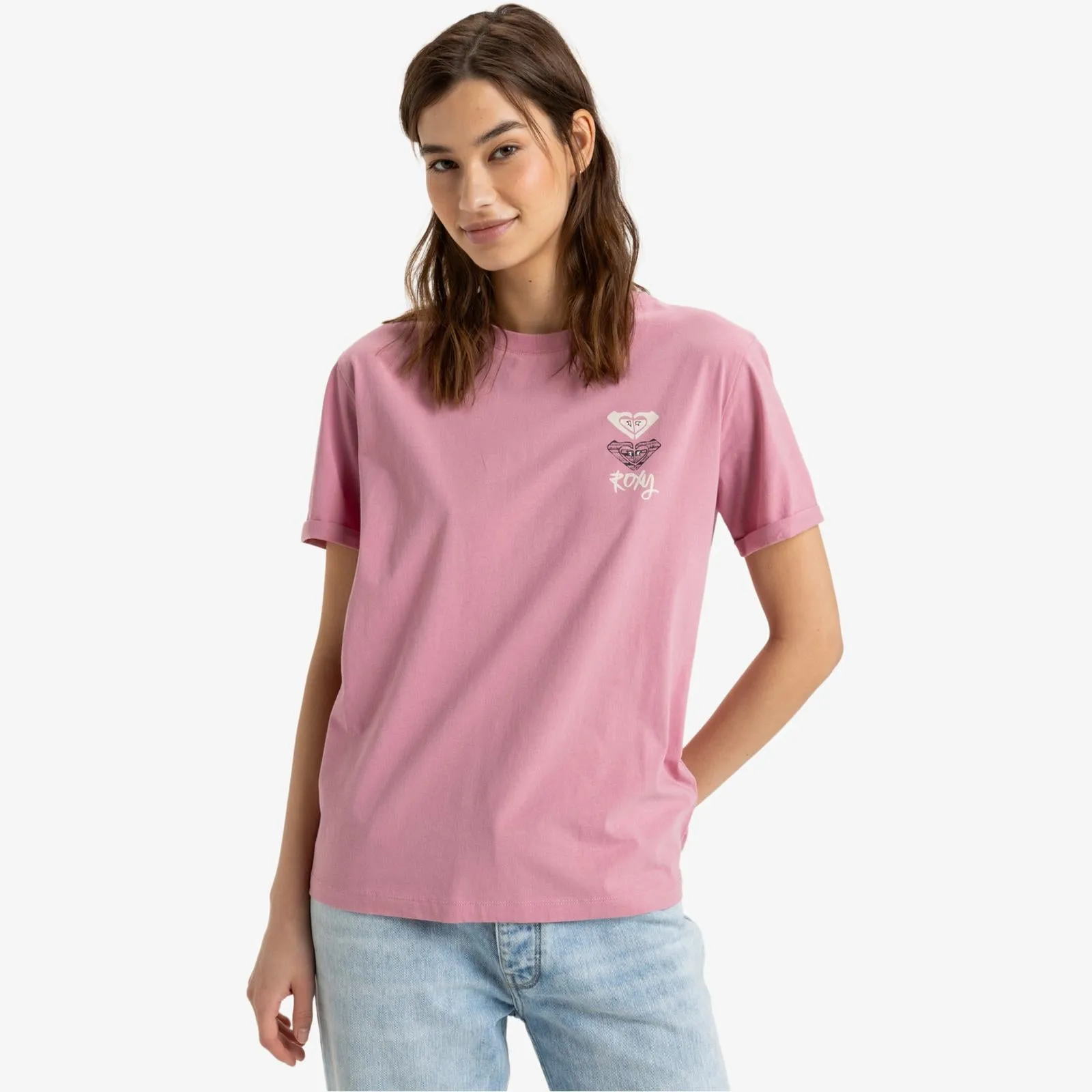 Sustainable Material Blend Roxy Womens Noon Ocean Art Short Sleeve T-Shirt