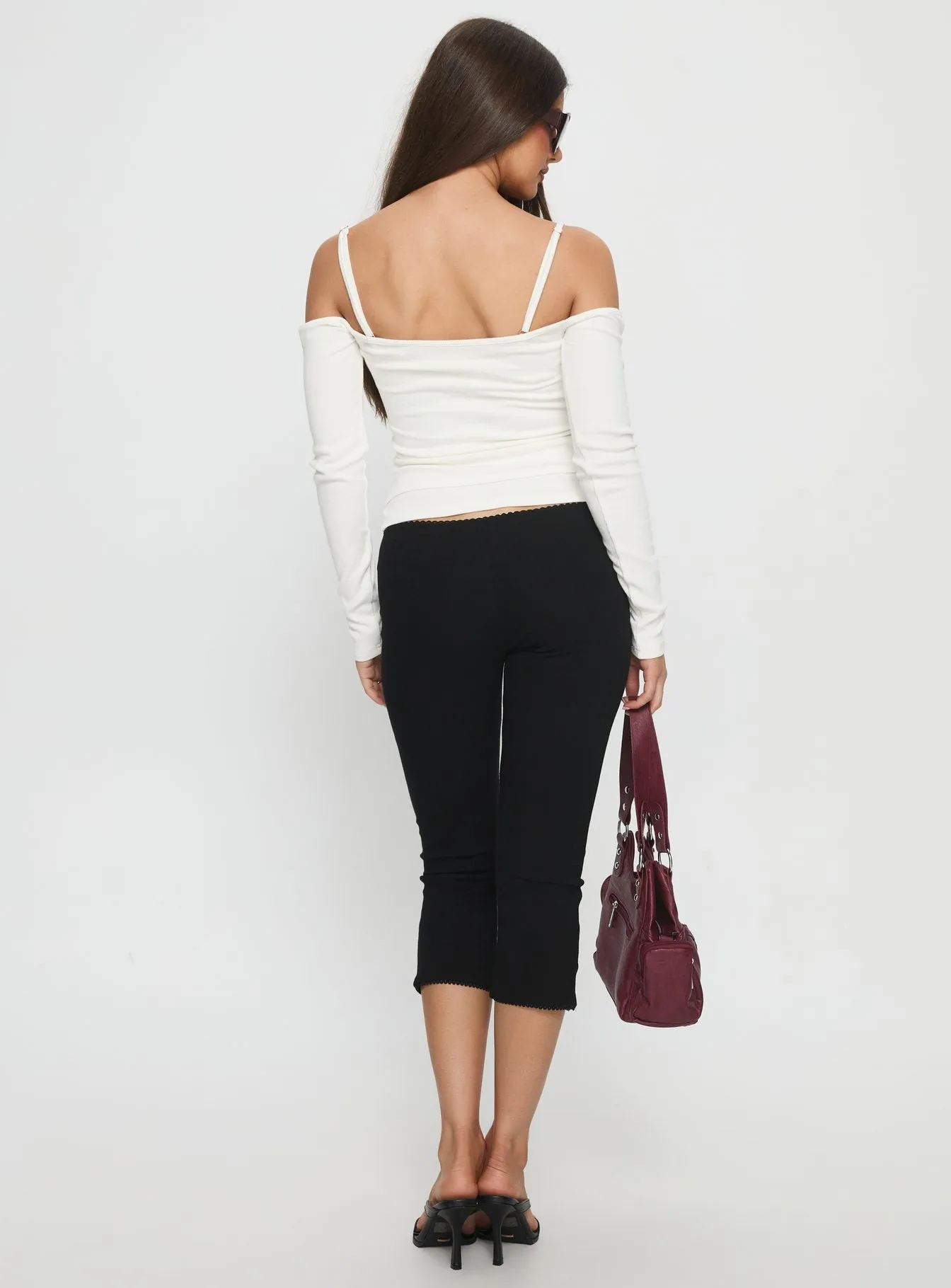Baseline Rib Capri Pants Black Minimal Comfort