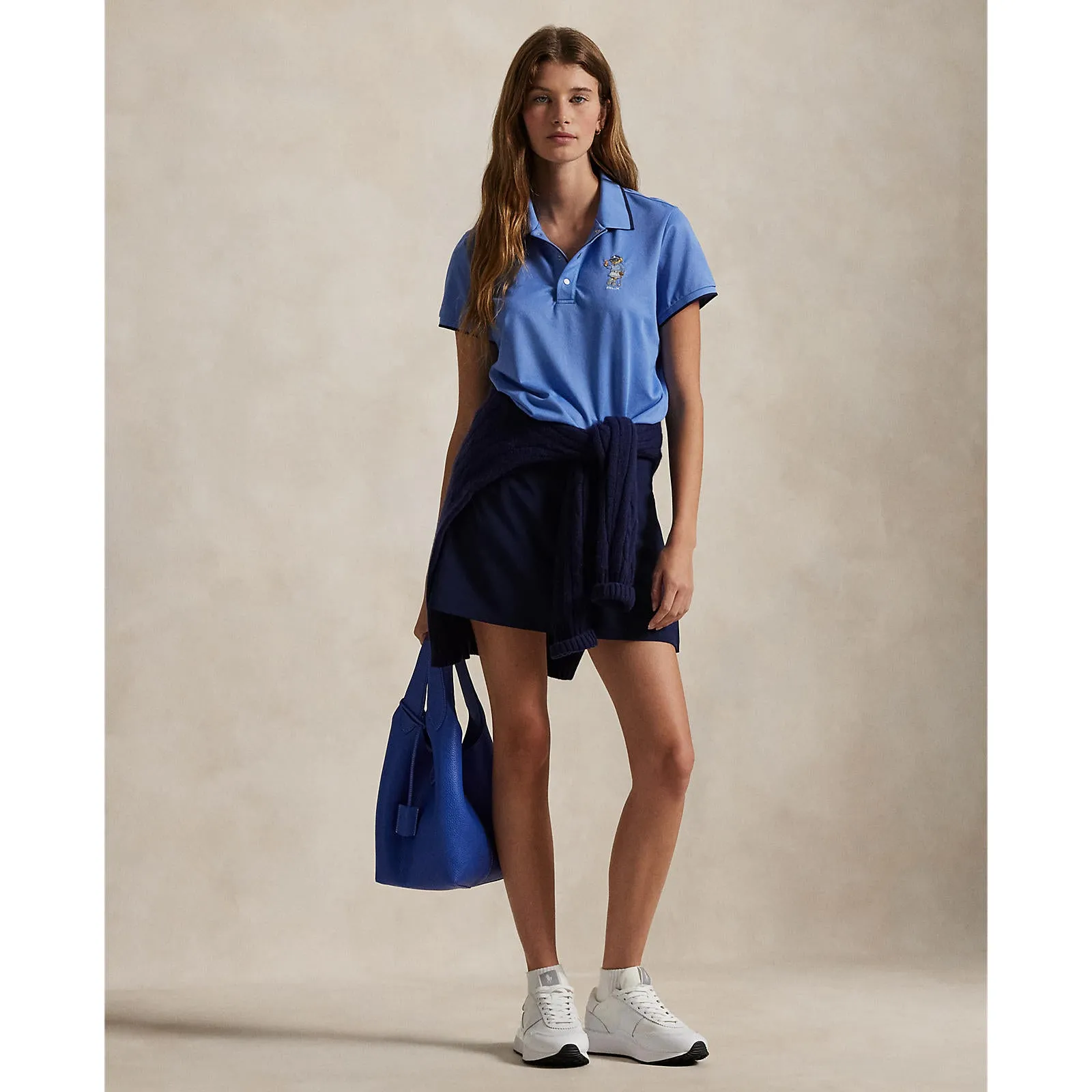 RLX Ralph Lauren Women's Tour Pique Bear Polo - Summer Blue Gentle Breeze Summer Outfit