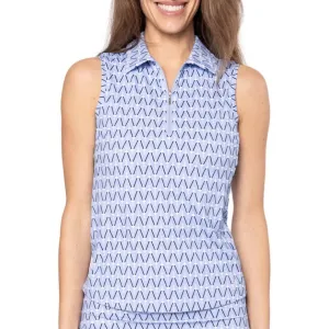 Golftini Women's Cool Girl Sleeveless Golf Polo Shirt - Nauti & Nice Forest Air Wrinklefree