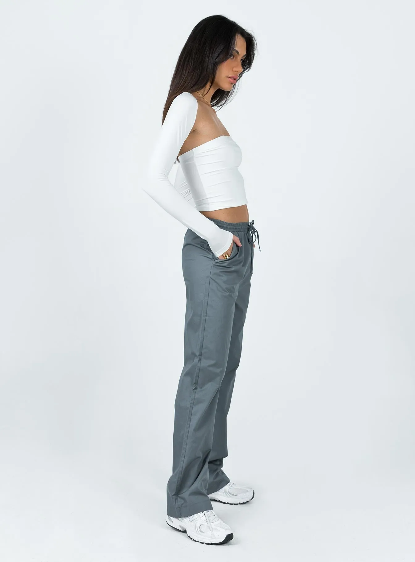 Gusseted Crotch Flattering Style Tumble Pants Slate