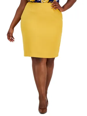 Women's Plain Classic Skirt,Yellow Breezy Mood Flexible Knit