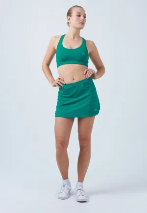 Soft Combo Reinforced Hems Classic Tennis Skort with pockets, emerald green