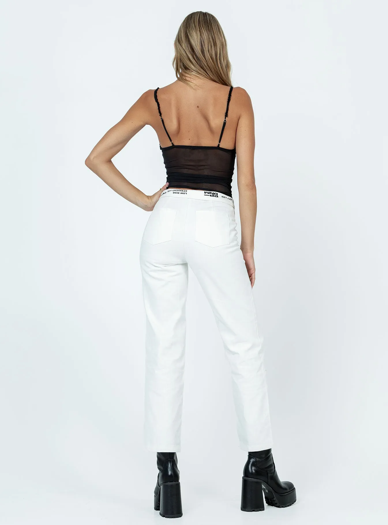 Dava Low Rise Pants White Stain Release Finish