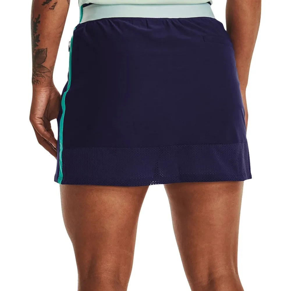 Detachable Detail Under Armour Women's Links Knit Golf Skort - Midnight Navy/Neptune