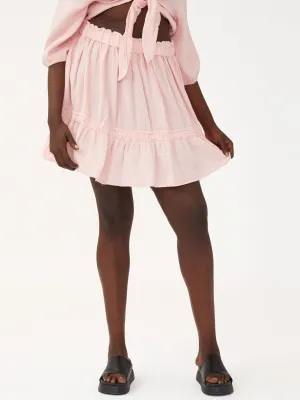 Wedding guest Day Ready Women's Plus Size Frill Mini Skirt,Light Pink