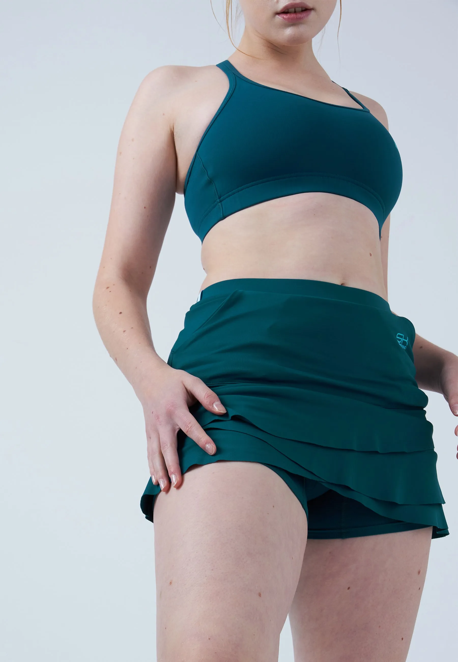 Fashion Pulse Tulip Tennis Skort with pockets, dark teal