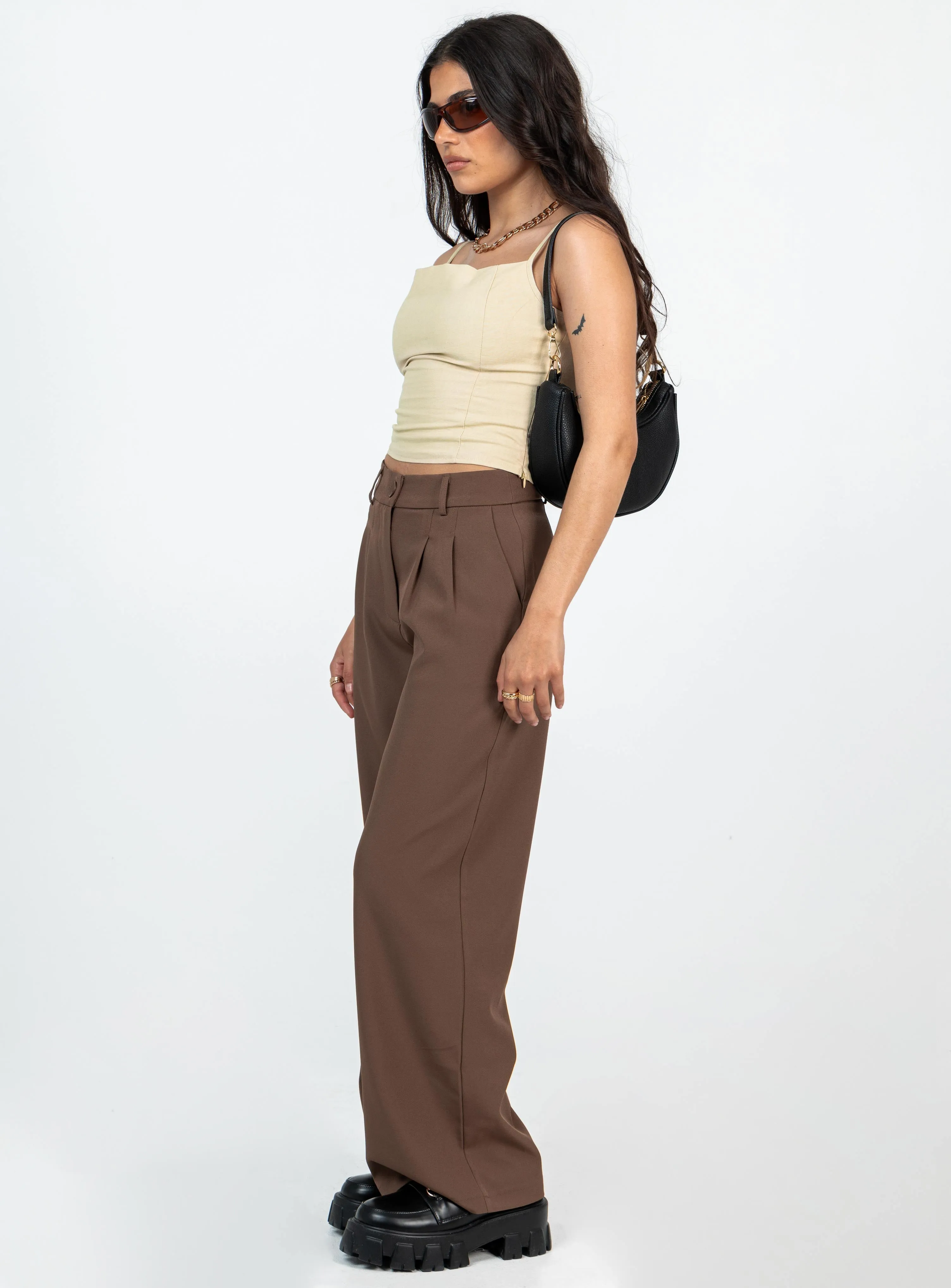 Light Reflective Details Comfy All-Day Archer Pants Brown Petite