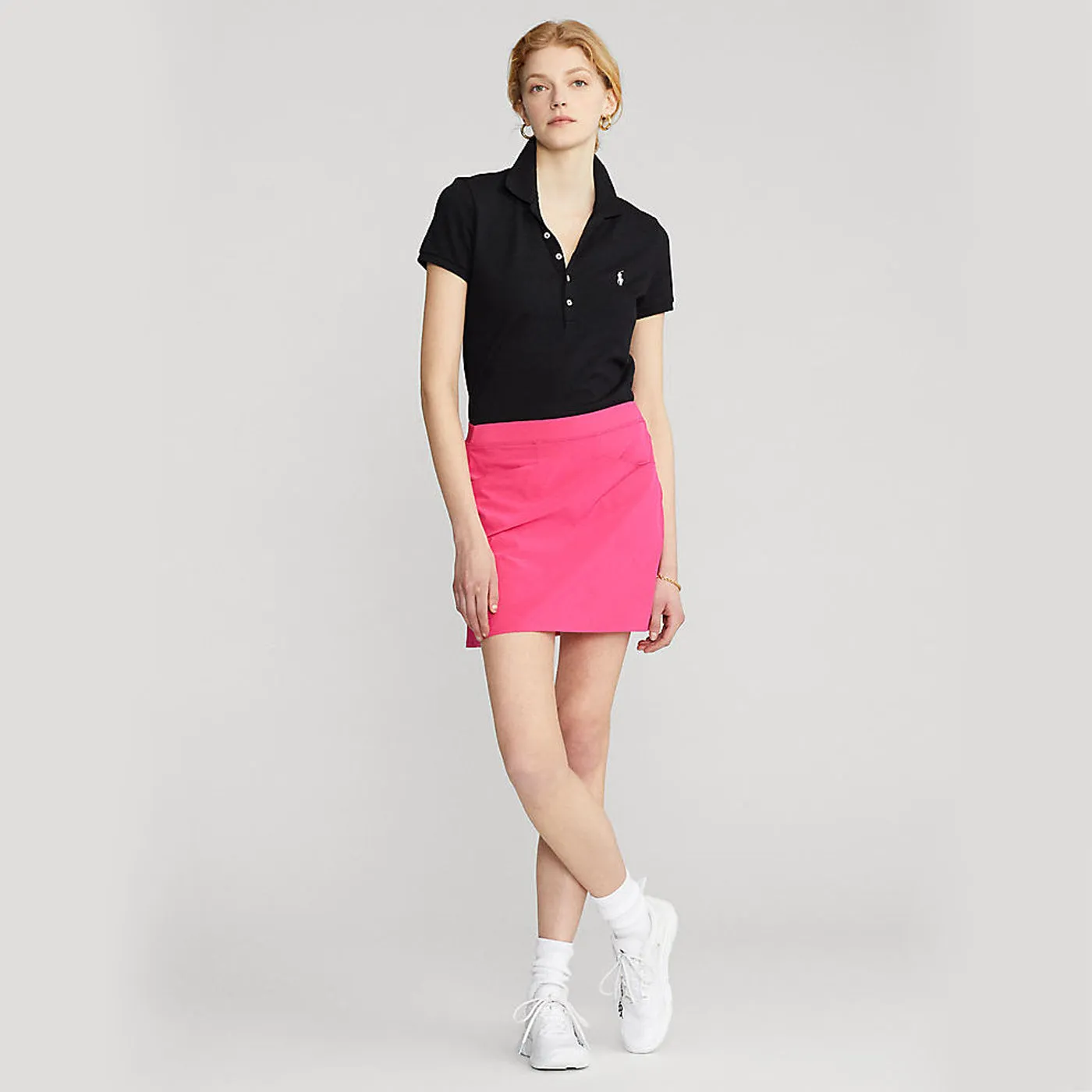 Lightweight Material RLX Ralph Lauren Women's Pleated Aim Skort 17" - Bright Pink
