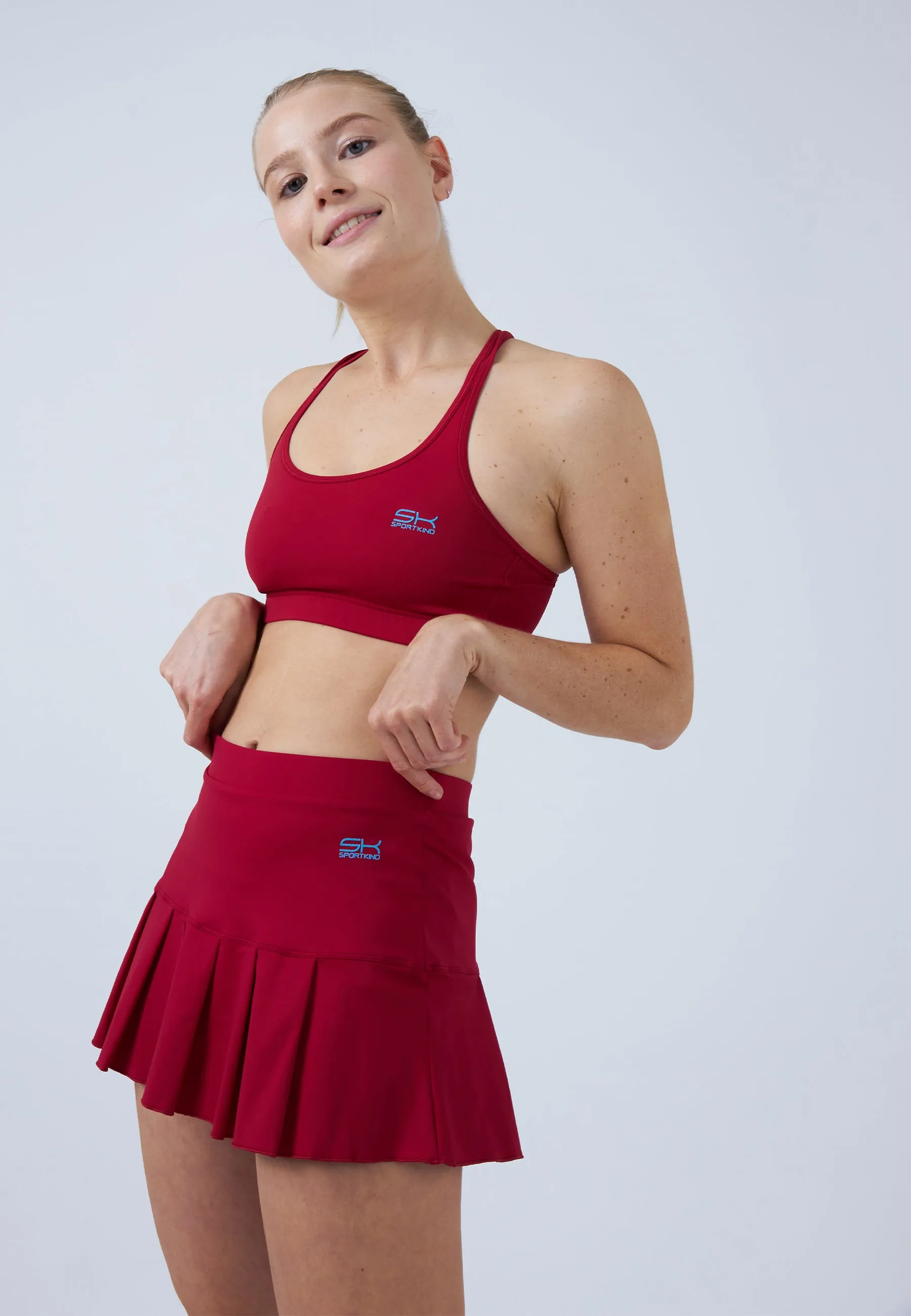 Timeless Touch Clean Mood Pleated Tennis Skort, bordeaux red