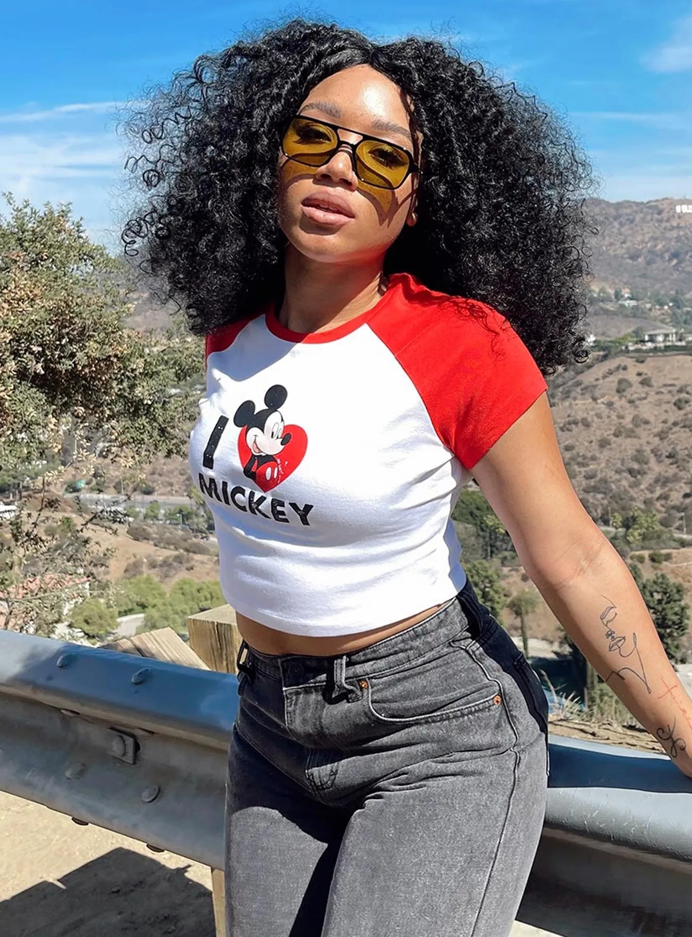 Disney I Love Mickey Tee White / Red Casual Mode Minimal Fit