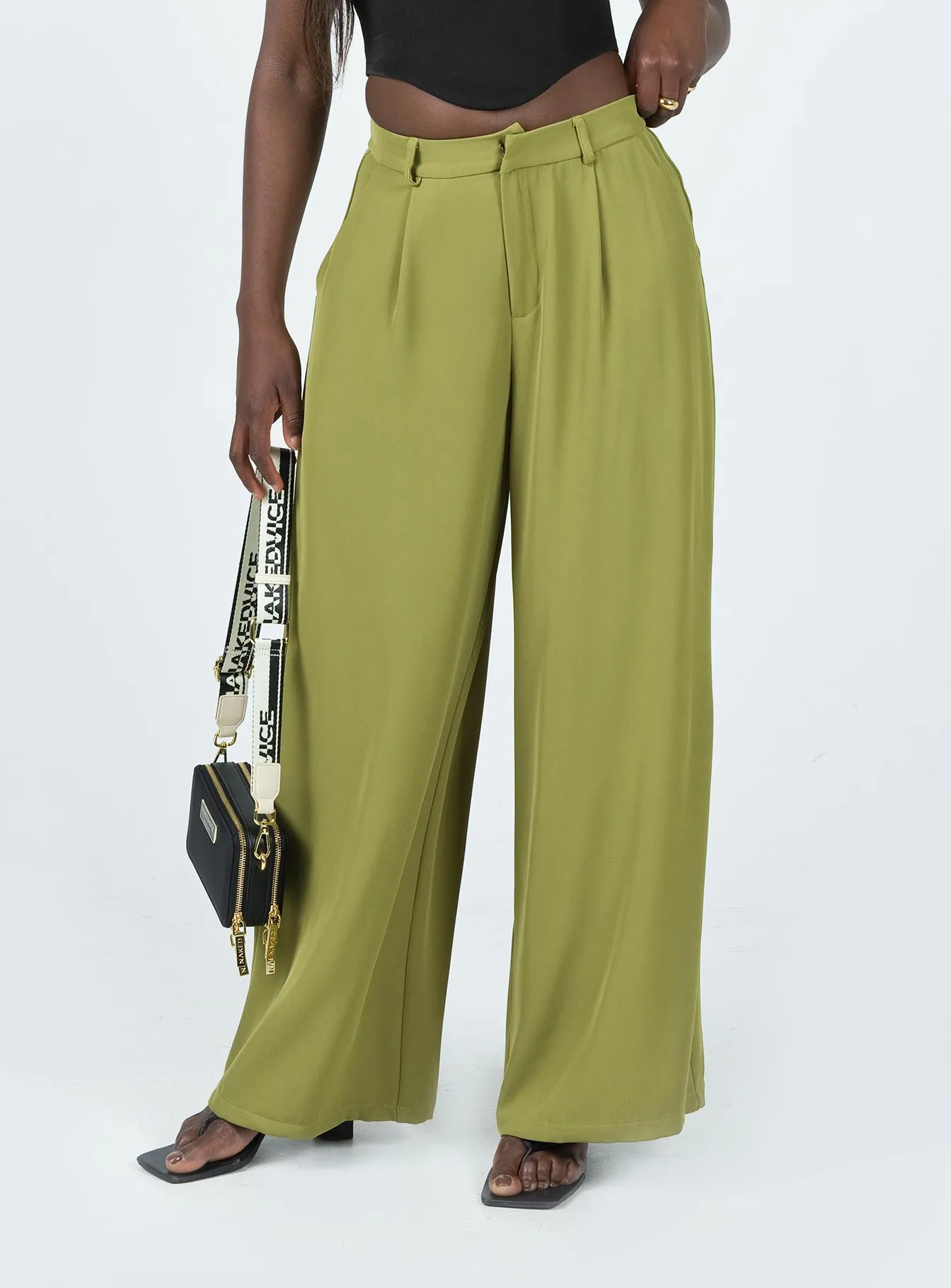 Day Comfort Plazzo Wide Leg Pants Khaki